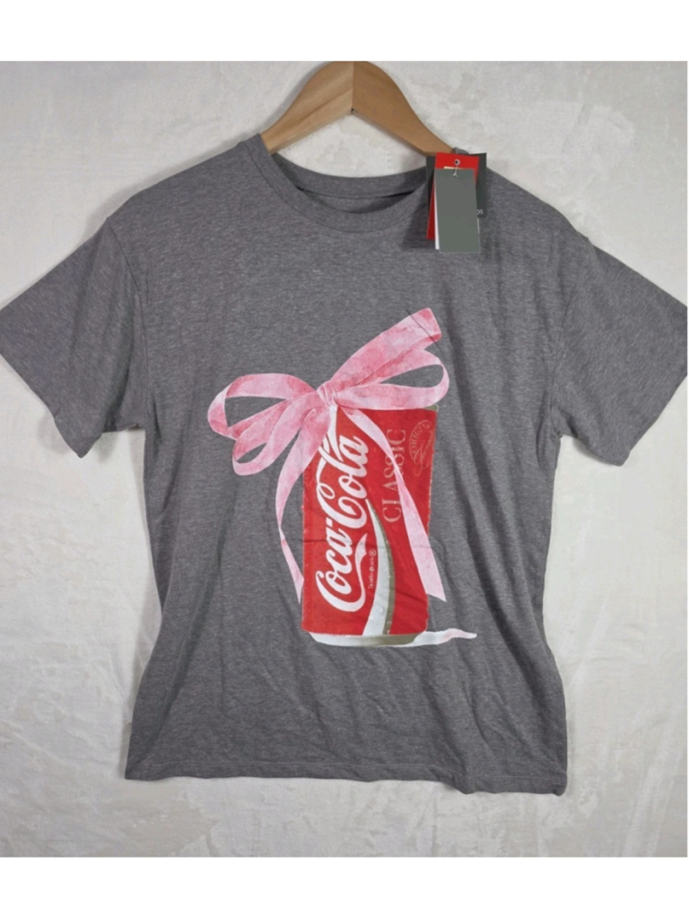 Women's Coca-Cola Graphic Bow Tee Coquette Feminine Retro Y2K T-Shirt Large NWT